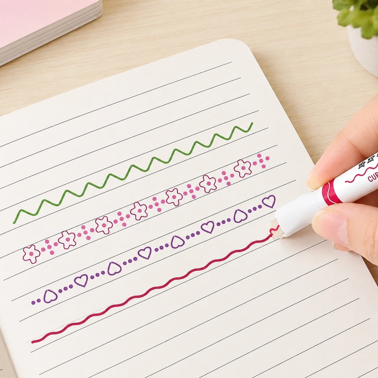 Kids Decorative Marker Pens Set - 6 Pens