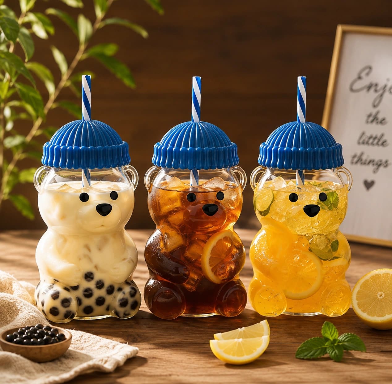Bear Shaped Glass Cup