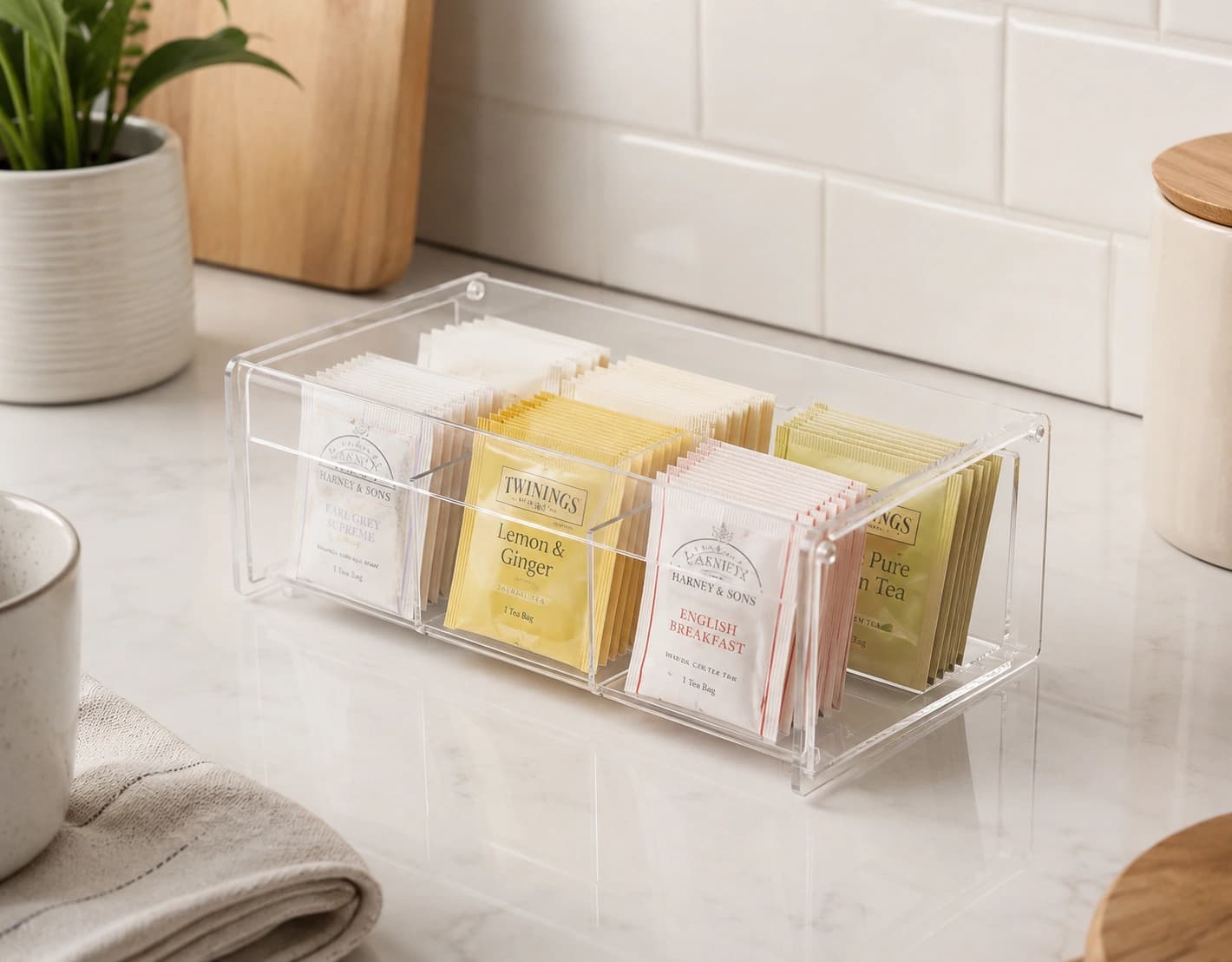 Tea Bag Organizer 6 Compartments