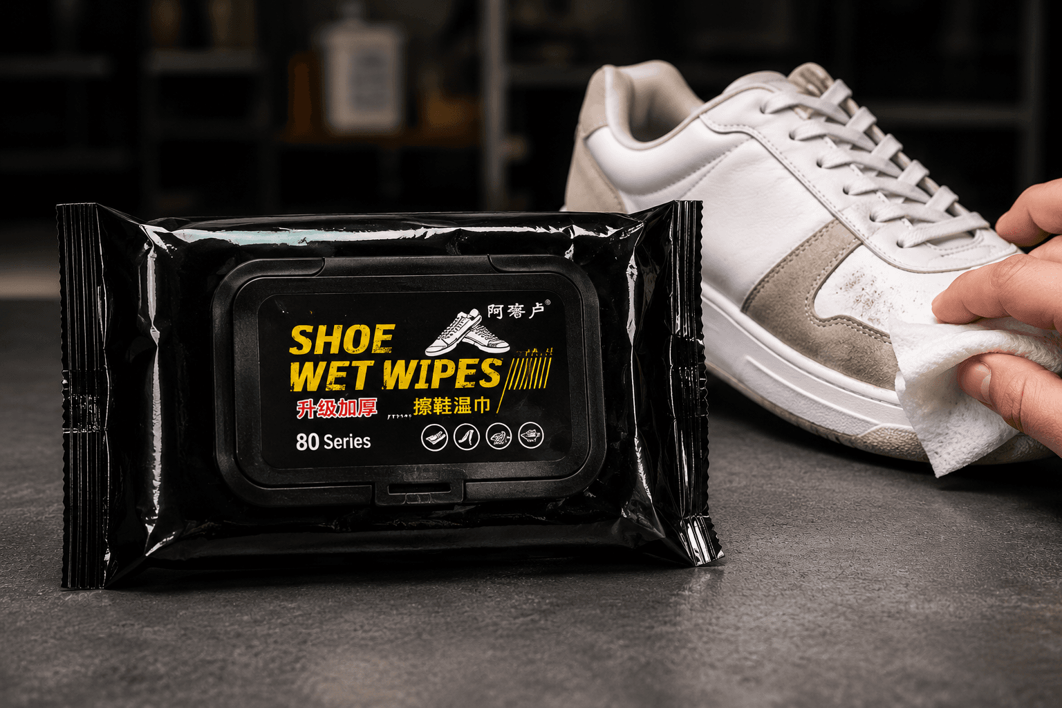 Shoe Cleaning Wet Wipes, 80 Wipes