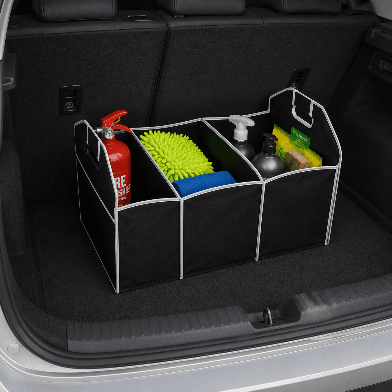 3 Compartment Car Trunk Organizer